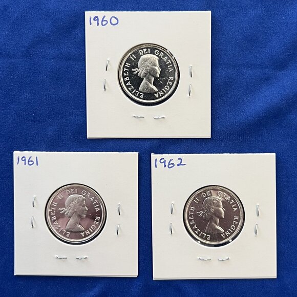 Uncirculated Set of 9 Silver 1960 to 1968 25¢ Canada Quarters! - Picture 4 of 16